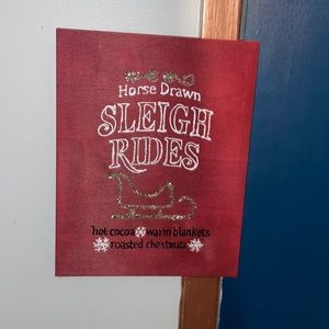 Christmas decor/wall sign horse drawn sleigh rides